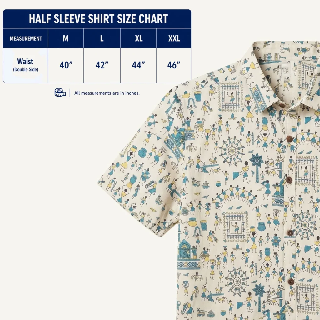 printed cotton shirt for men half sleeves warli art branded stylish new