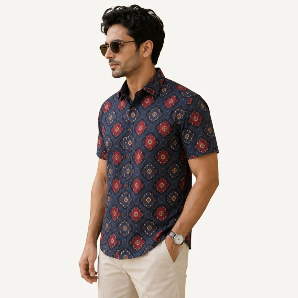 theclassicot printed shirt for men half sleeve premium pure cotton stylish branded new