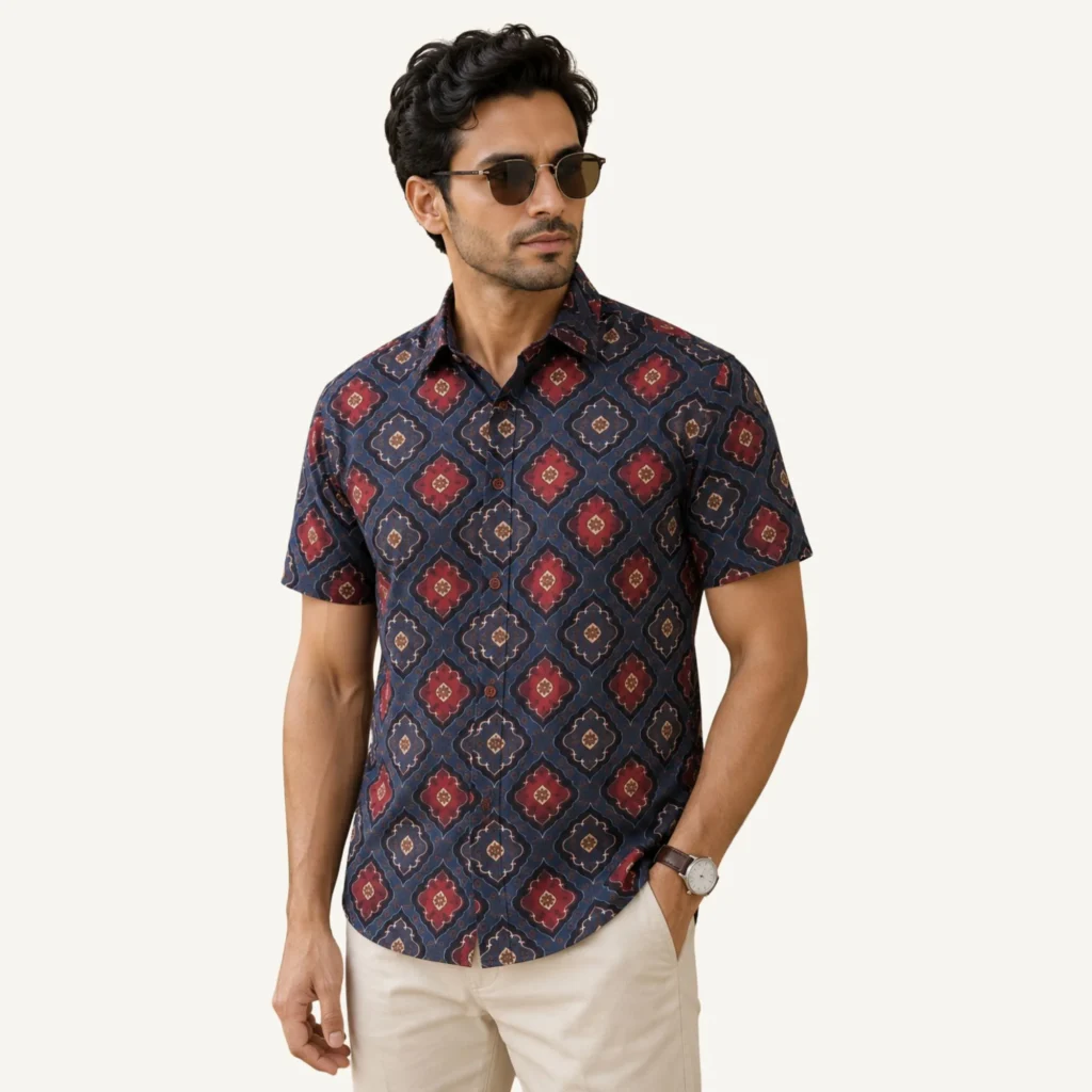 theclassicot printed shirt for men half sleeve premium pure cotton stylish branded new