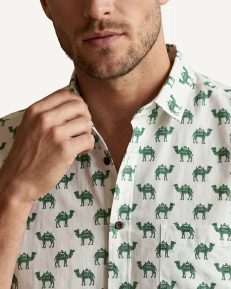 theclassicot camel shirt for men printed shirt for men stylish branded new pure cotton