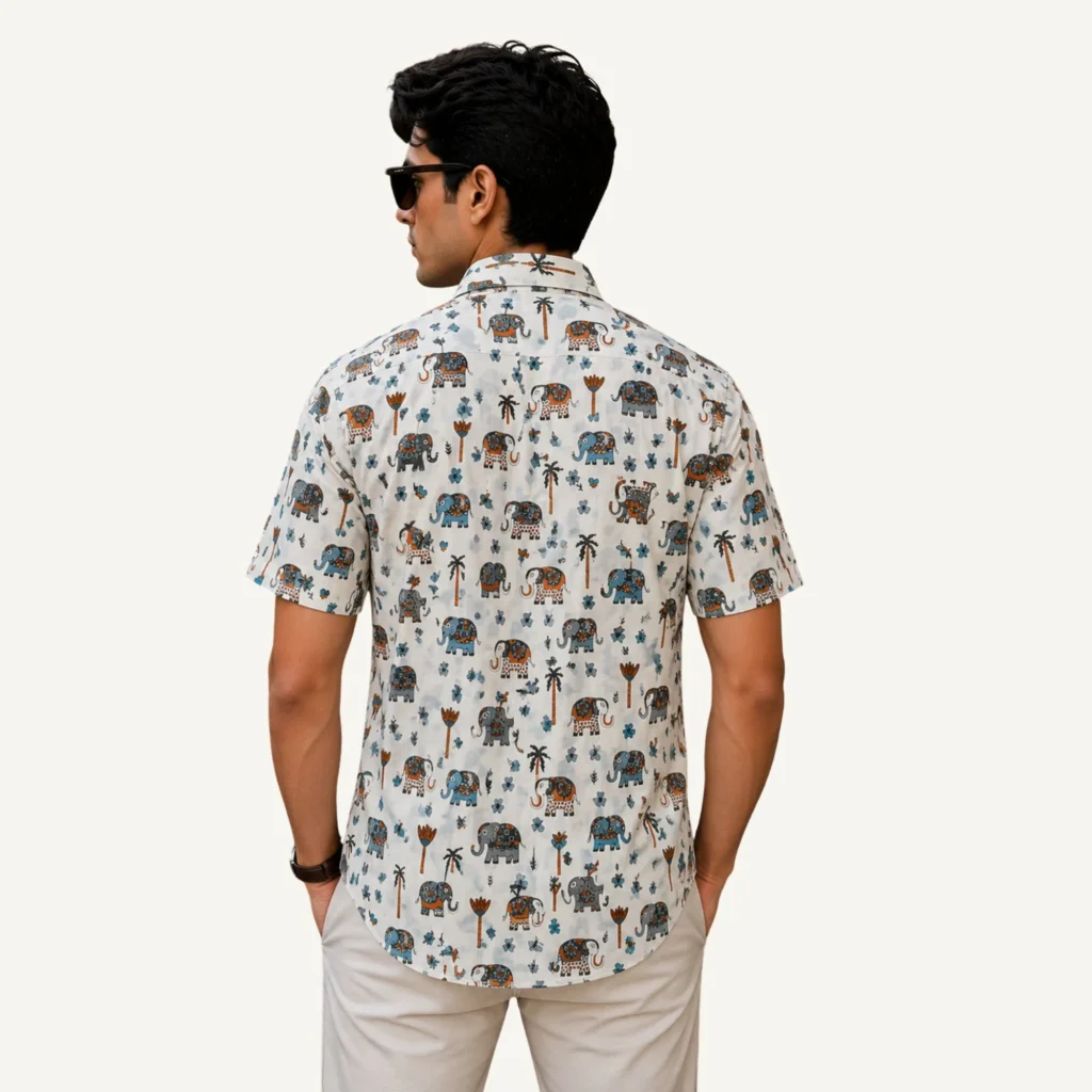theclassicot printed shirt for men elephant print pure cotton premium stylish branded new