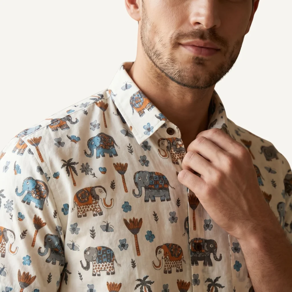 theclassicot printed shirt for men elephant print pure cotton premium stylish branded new