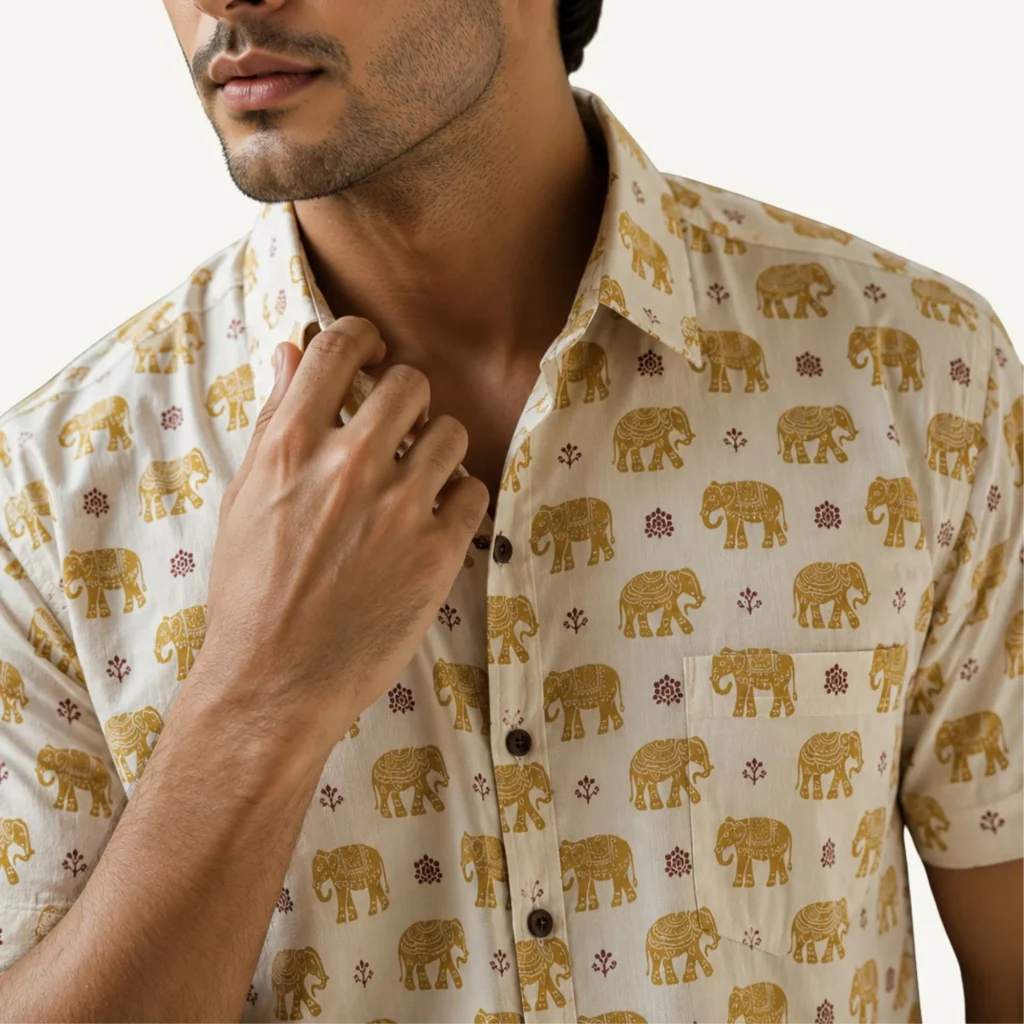 yellow shirt for men printed cotton shirt for men printed men gift for men