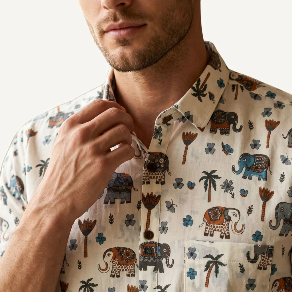 theclassicot printed shirt for men elephant print pure cotton premium stylish branded new