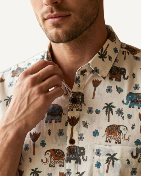 theclassicot printed shirt for men elephant print pure cotton premium stylish branded new