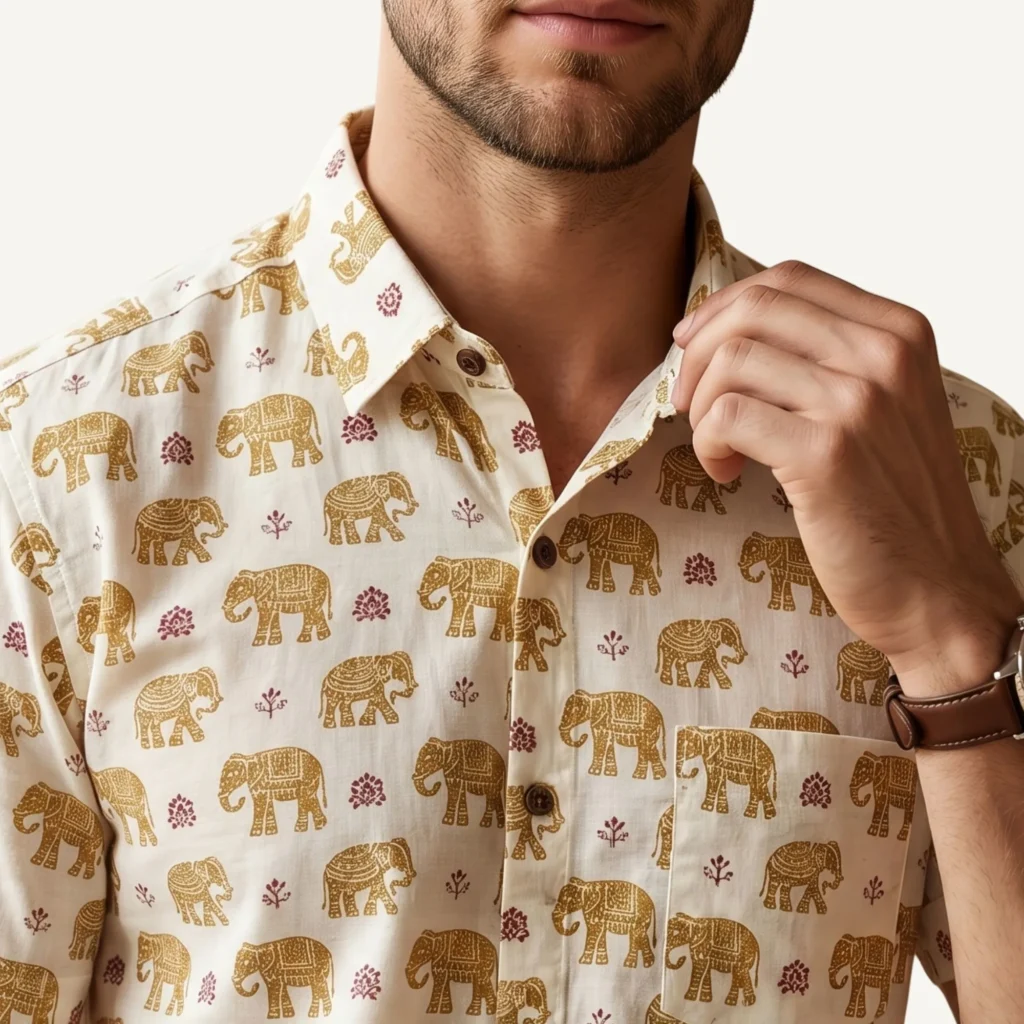 printed shirt for men jaipuri printed cotton