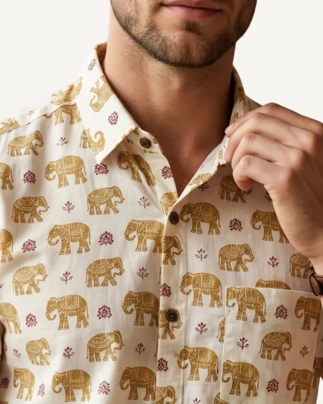 printed shirt for men jaipuri printed cotton