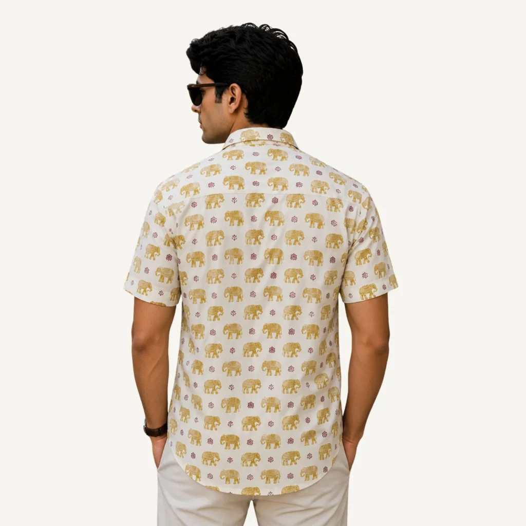 yellow shirt for men printed cotton shirt for men printed men gift for men