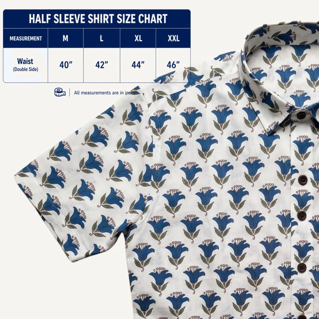 cotton shirt for men blue printed color minimal buy online