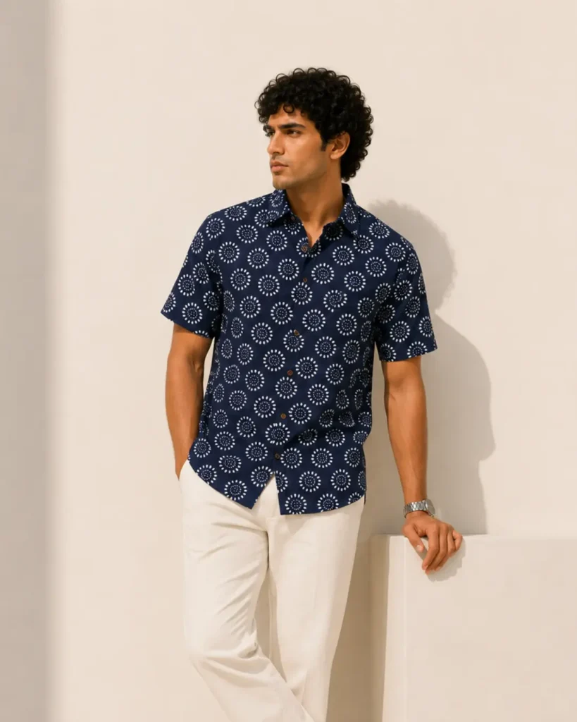 jaipuri printed shirt for men half sleeves | the classicot cotton shirt for men half sleeves jaipuri printed